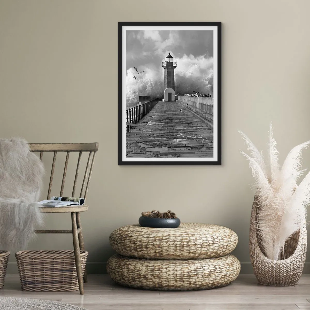 Poster în ramă neagră - Fără frică  - 61x91 cm