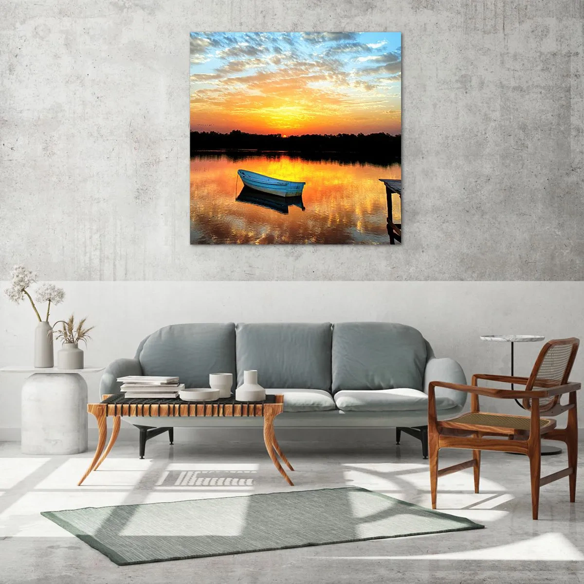 Tablou pe sticlă - Privește, ascultă, meditează - 70x70 cm