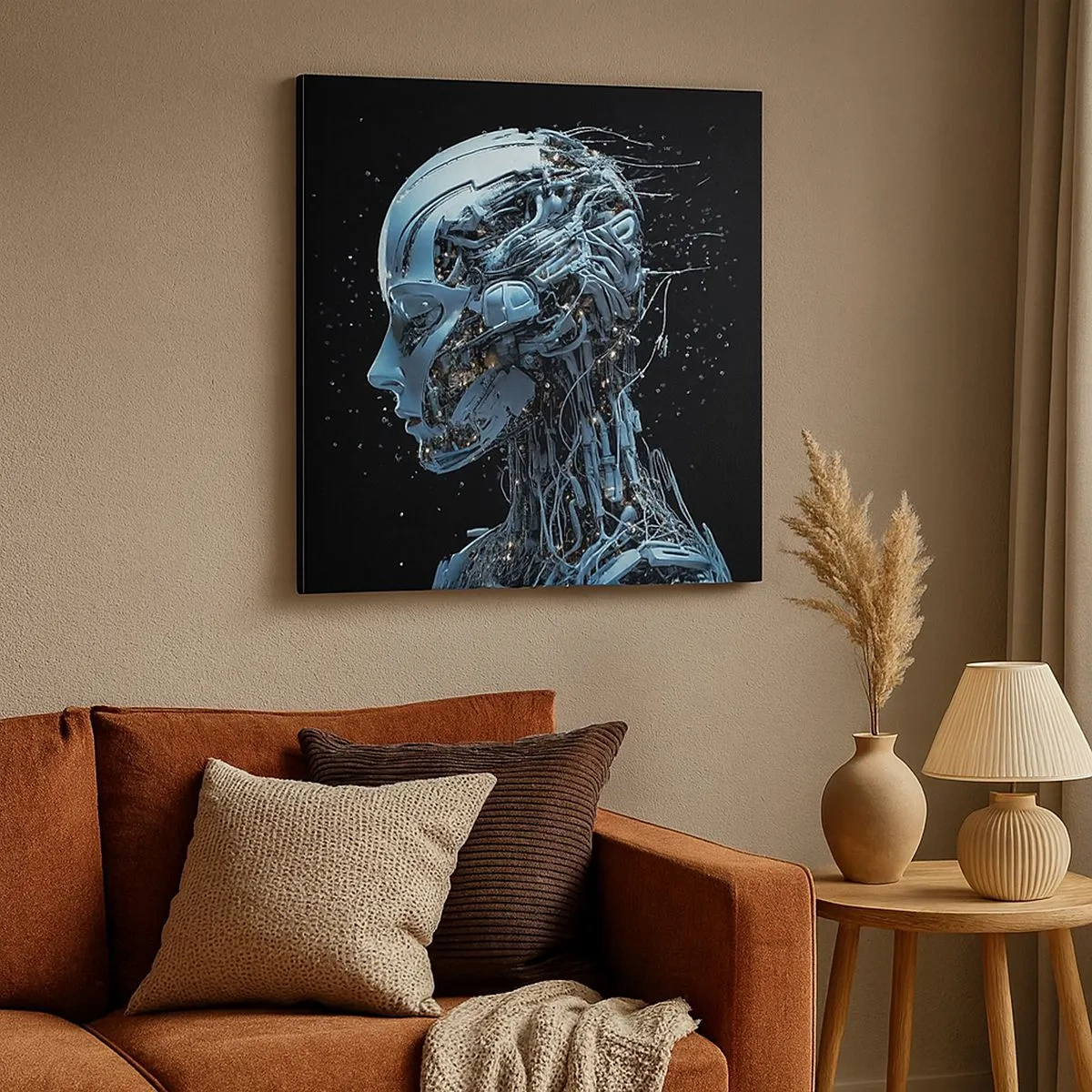 Tablou pe pânză - Tehnologia este o femeie - 30x30 cm