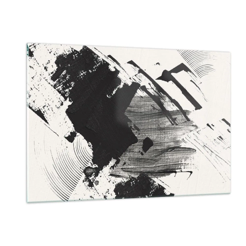 Tablou pe sticlă - Abstracție - expresie de negru - 120x80 cm