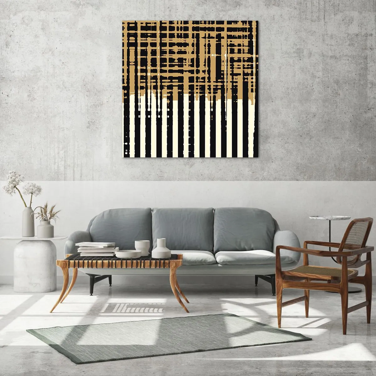 Tablou pe sticlă - Abstracție arhitecturală - 70x70 cm