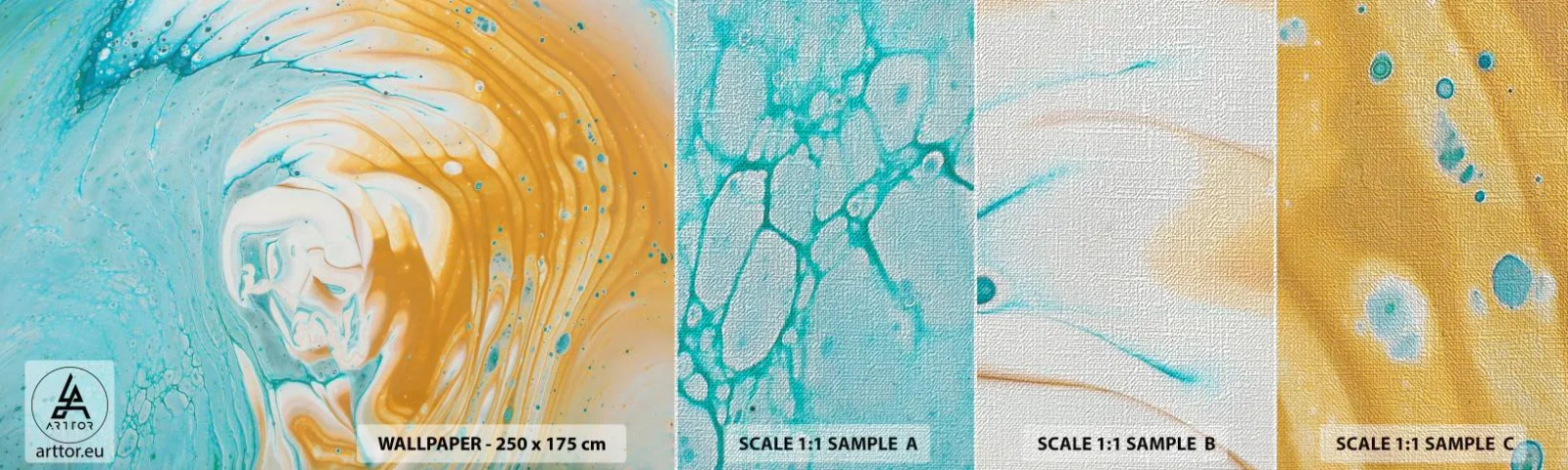 Mostră tapet Premium Canvas - Vârtej de pastel - Abstracția, Bucată, Artă Modernă - 100x30 cm