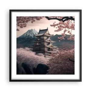 Poster în ramă neagră - Țara florilor de cireș - 50x50 cm