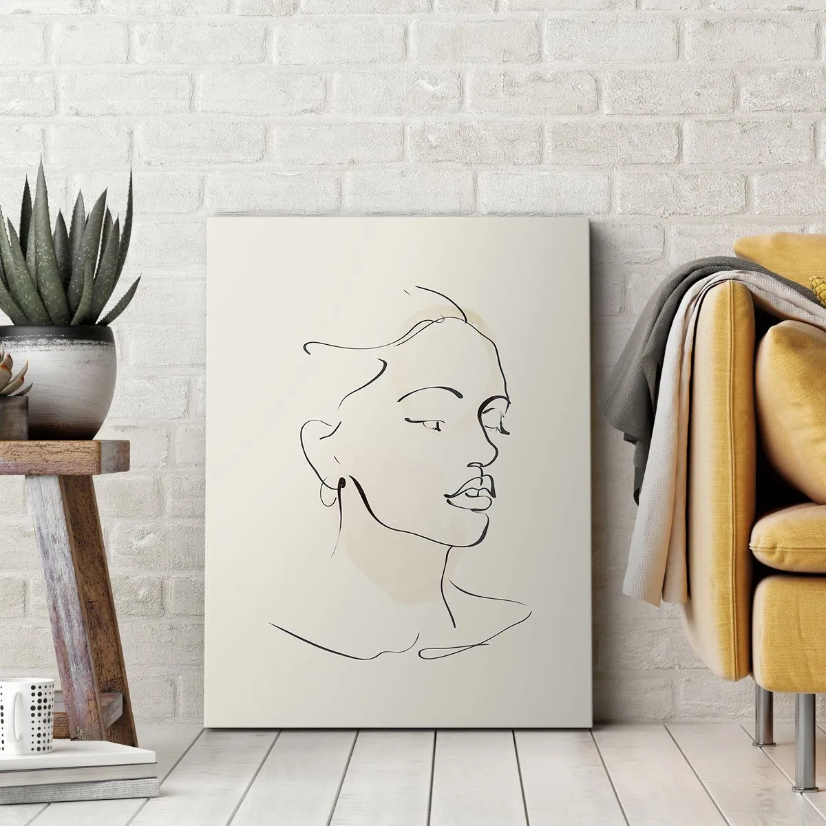 Tablou pe pânză - Cu o linie sigură - 45x80 cm