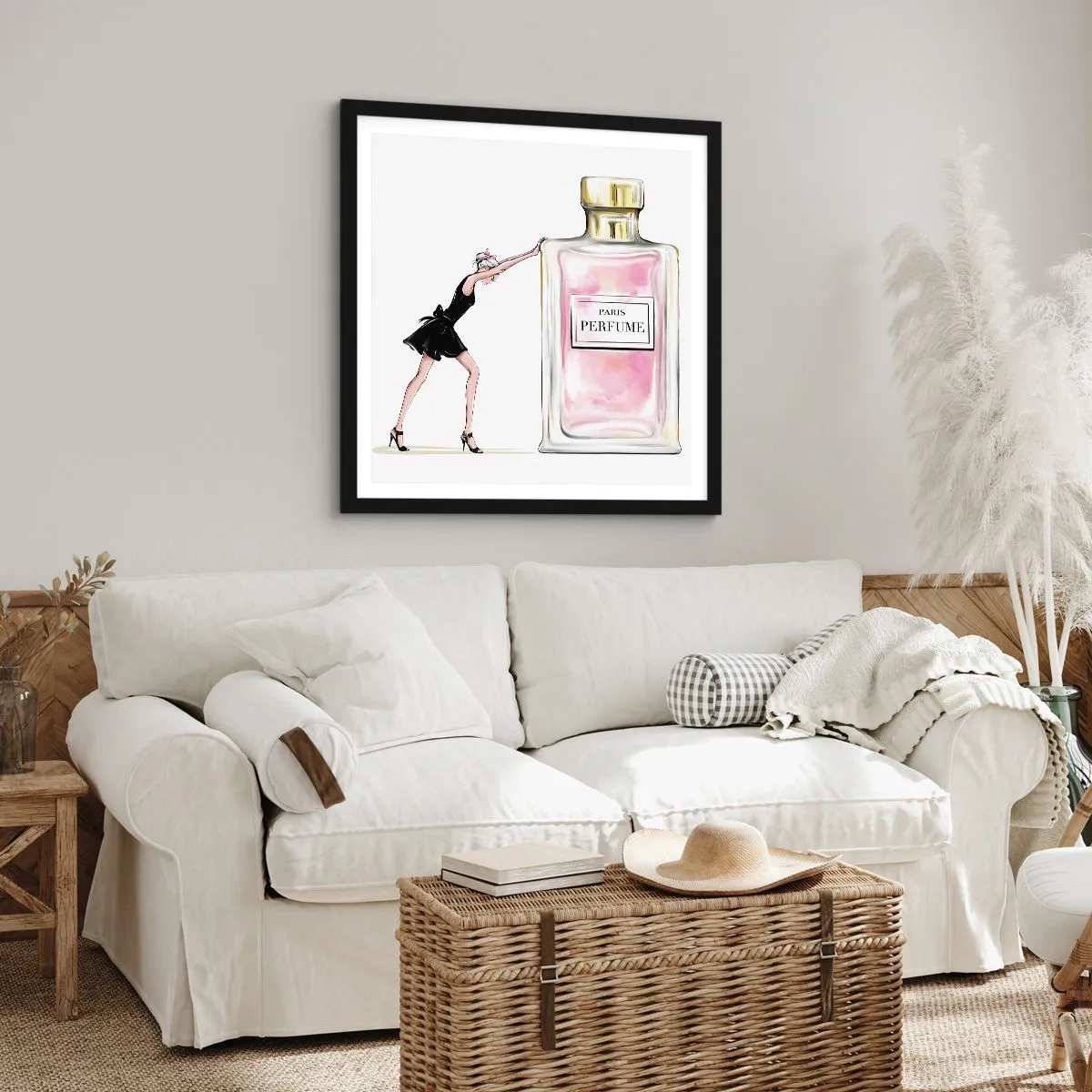 Poster în ramă neagră - Esența feminității - 30x30 cm