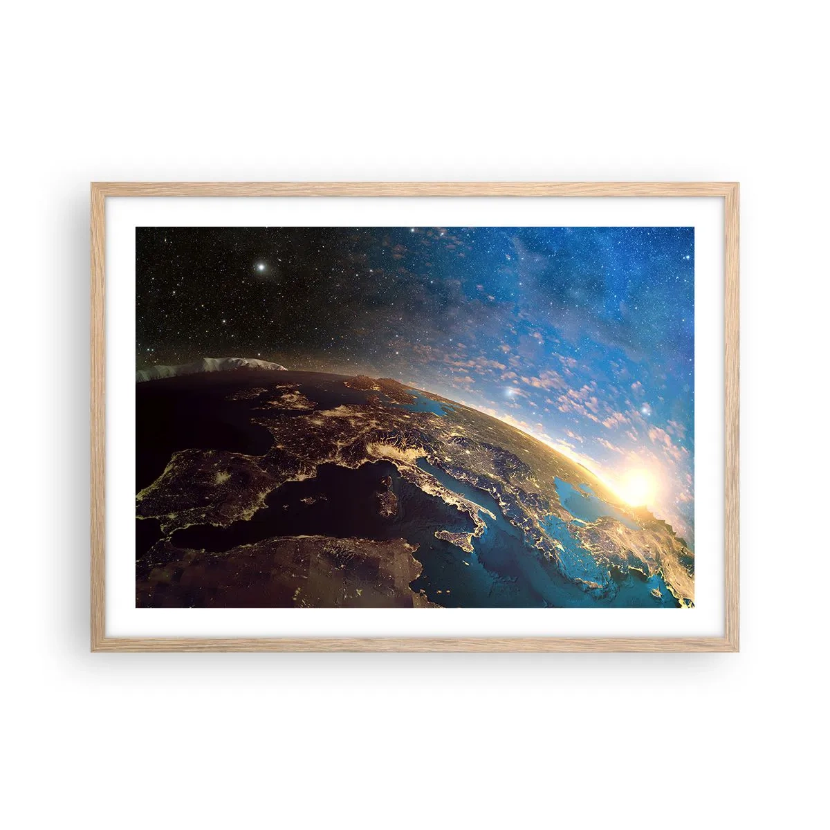 Poster în ramă de stejar deschis - Să ne privim de la distanță - 70x50 cm