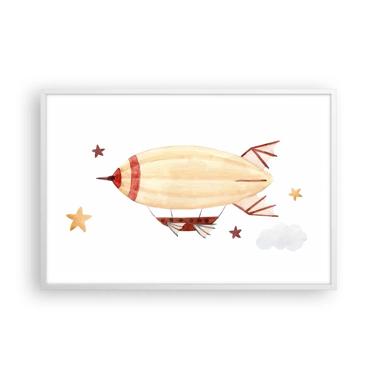 Poster în ramă albă - Aeronava - 91x61 cm