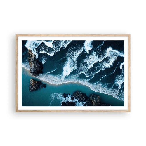 Poster în ramă de stejar deschis - Înfășurate în valuri - 91x61 cm
