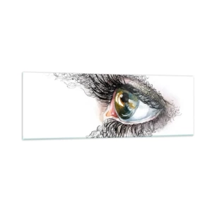 Tablou pe sticlă - Privește direct în suflet - 90x30 cm