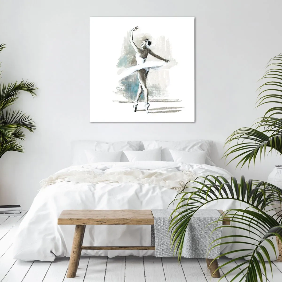 Tablou pe pânză - Fermecată într-o lebădă - 60x60 cm