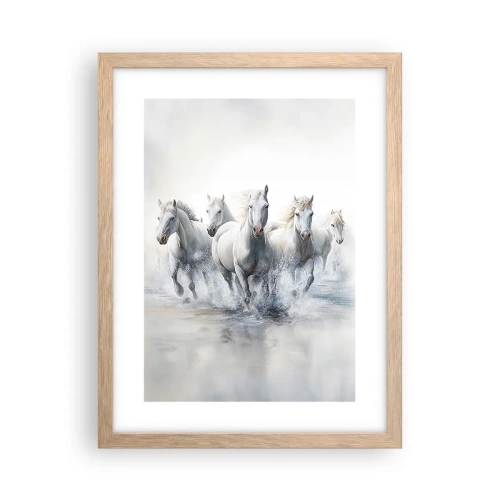 Poster în ramă de stejar deschis - Magie albă - 30x40 cm