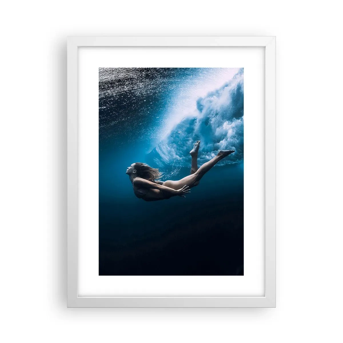 Poster în ramă albă - Sirena modernă - 30x40 cm