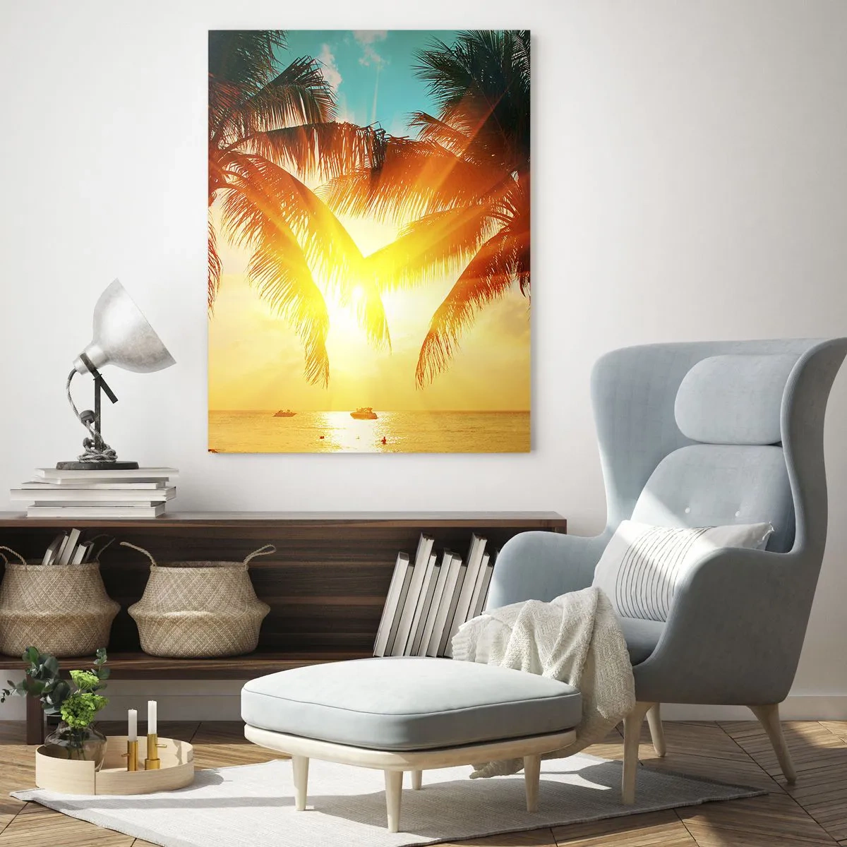 Tablou pe sticlă - Cuplu exotic - 70x100 cm