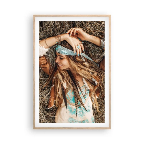 Poster în ramă de stejar deschis - În drum spre vara iubirii - 61x91 cm