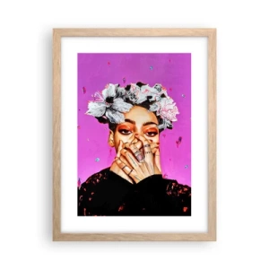 Poster în ramă de stejar deschis - Un pic nebună - 30x40 cm