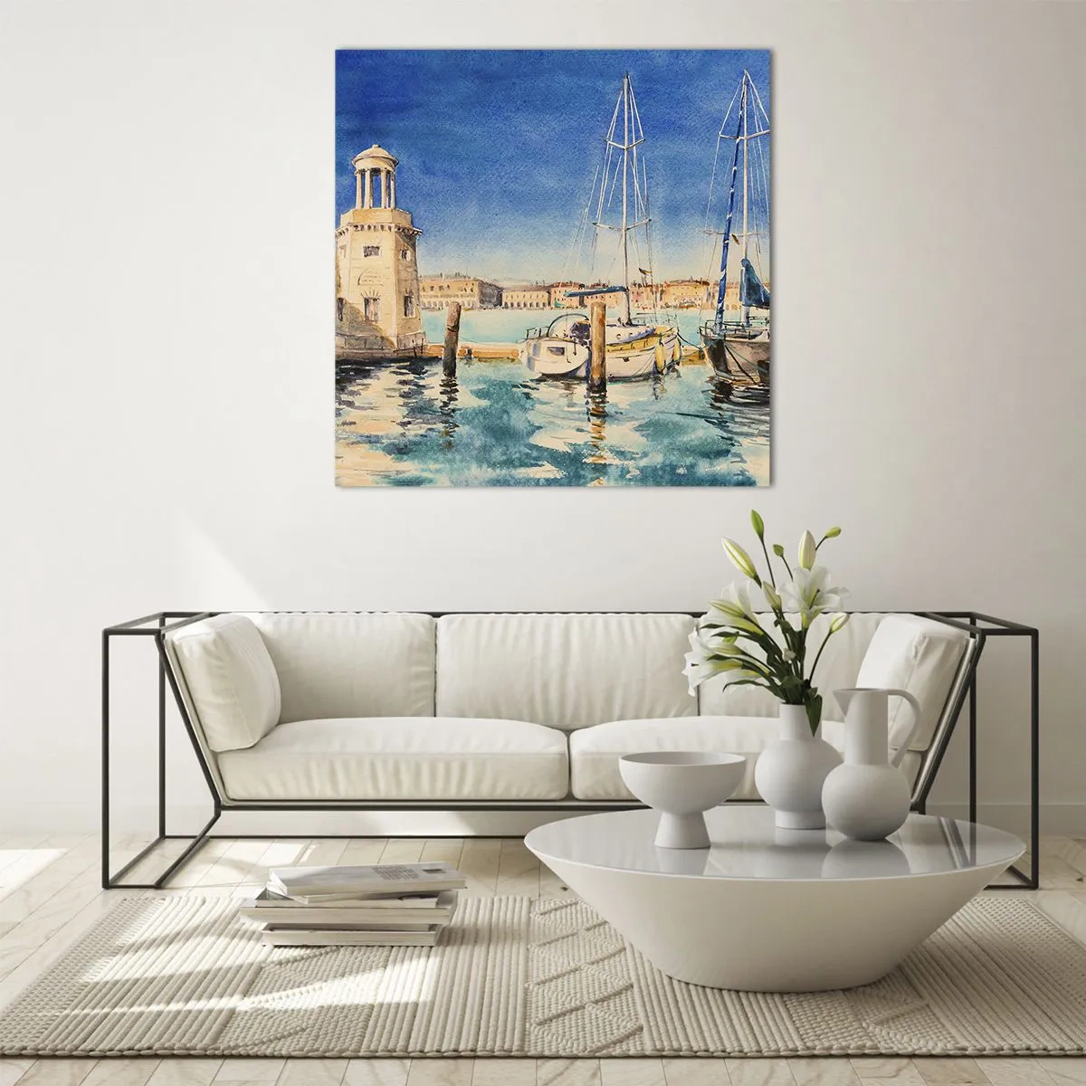 Tablou pe sticlă - Laguna însorită - 70x70 cm