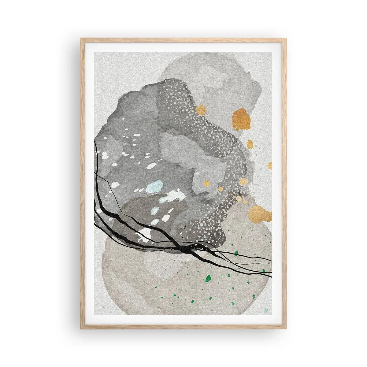 Poster în ramă de stejar deschis - Compoziție organică - 70x100 cm