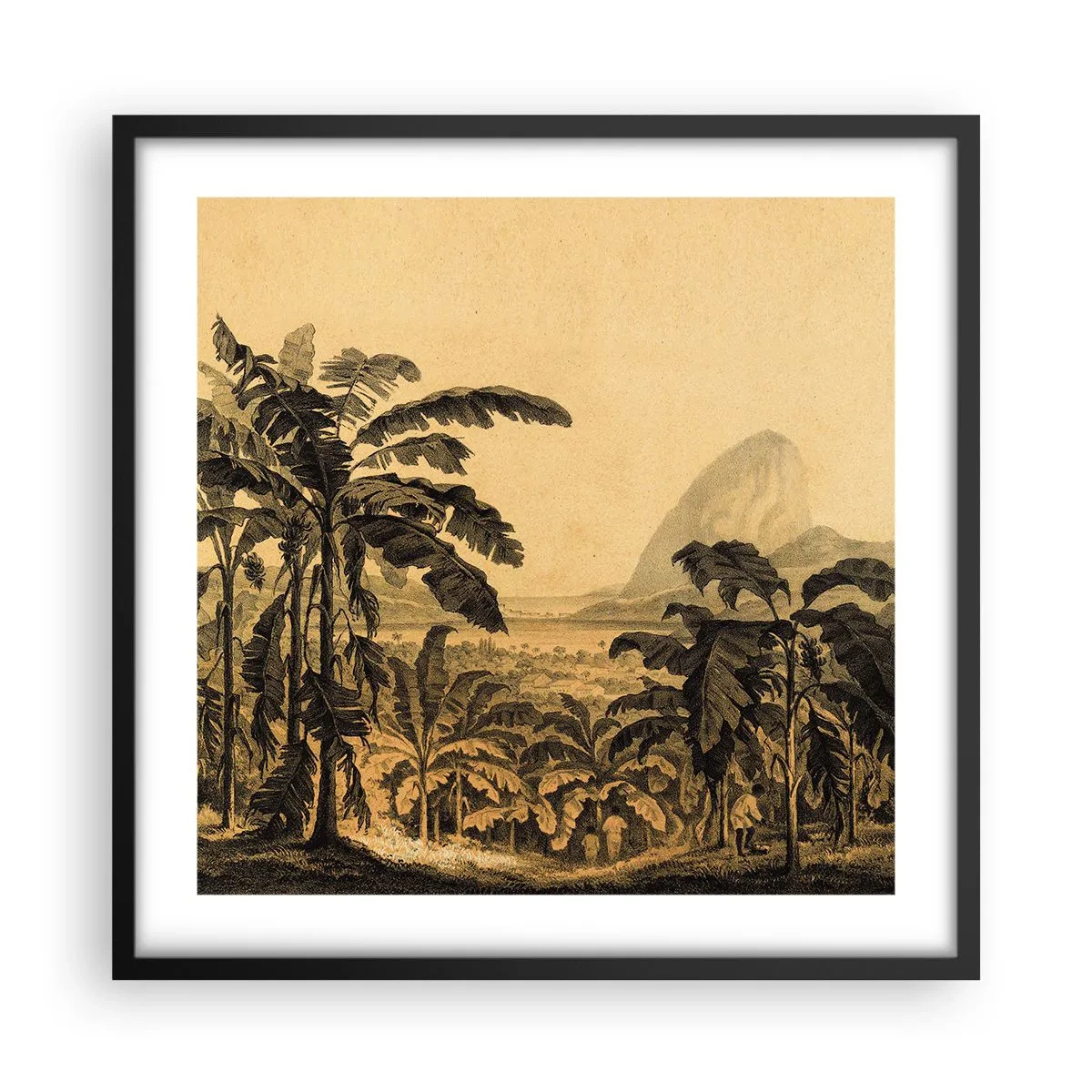 Poster în ramă neagră - În stil colonial - 50x50 cm