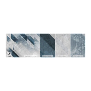 Mostră tapet Premium Canvas - Compoziția spațială - mișcarea griului - Abstracția, Bucată, Model modern - 100x30 cm