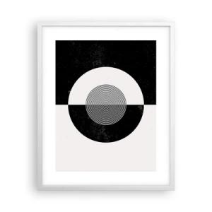 Poster în ramă albă - Armonie în alb și negru - 40x50 cm