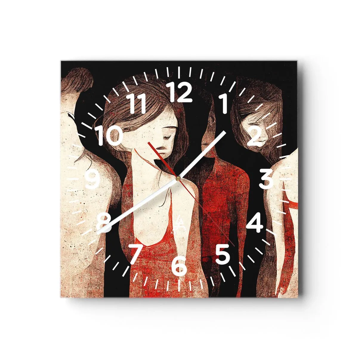 Ceas de perete - Ceas pe sticlă - Madonele întunericului - 30x30 cm