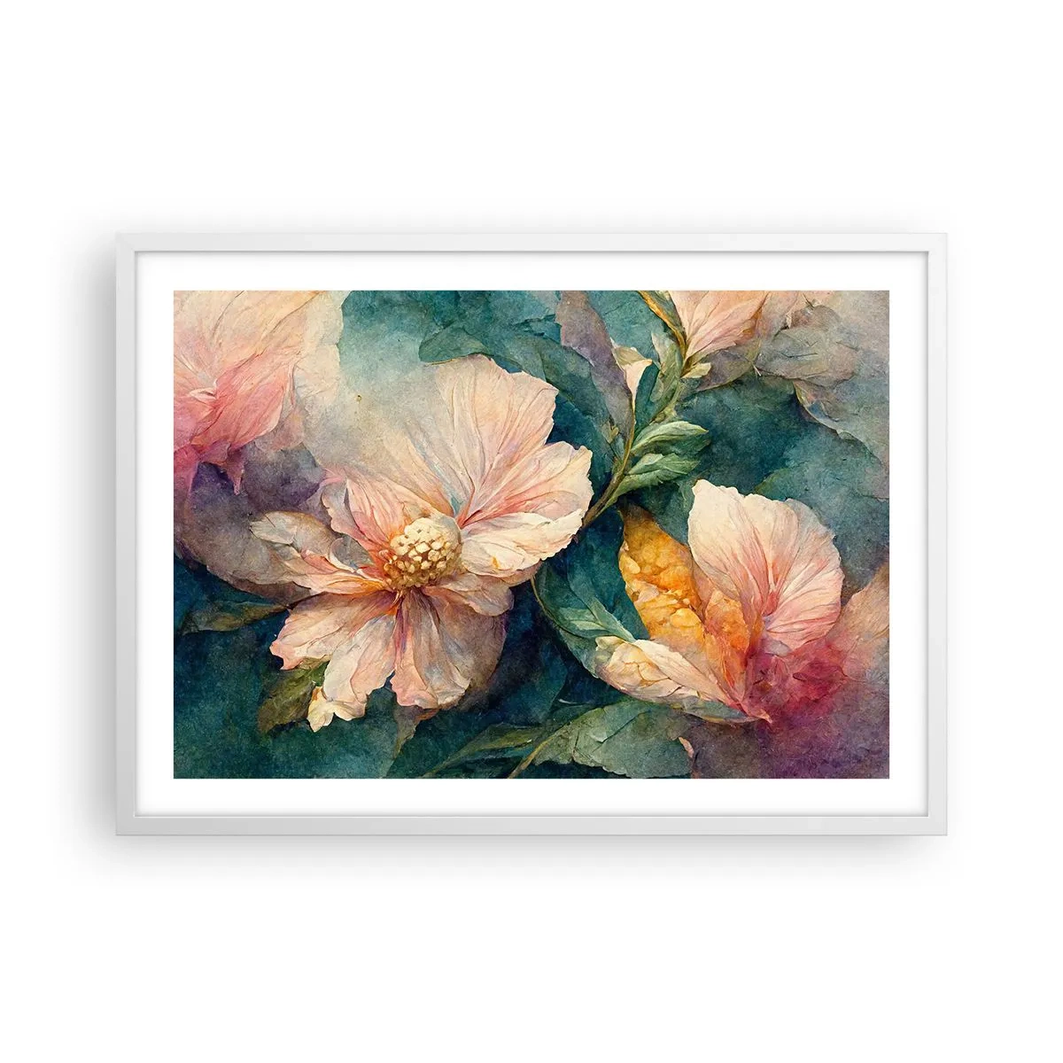 Poster în ramă albă - Subtilitate pură - 70x50 cm