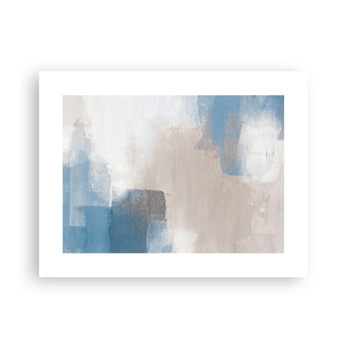Poster - Abstracție roz în spatele unui voal de albastru - 40x30 cm