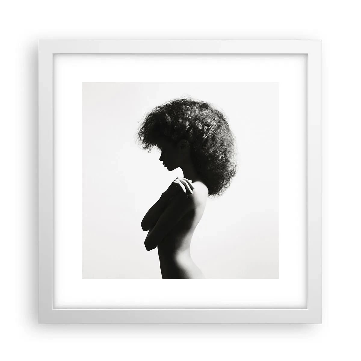Poster în ramă albă - Ca o floare pe o tulpină subțire - 30x30 cm