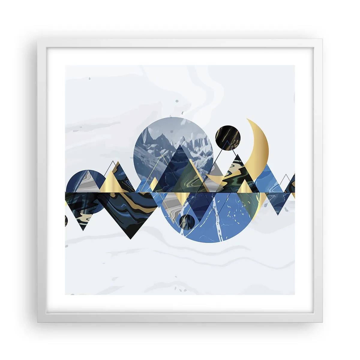 Poster în ramă albă - Peisaj geometric - 50x50 cm