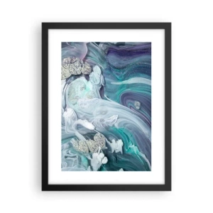 Poster în ramă neagră - Râuri de albastru - 30x40 cm