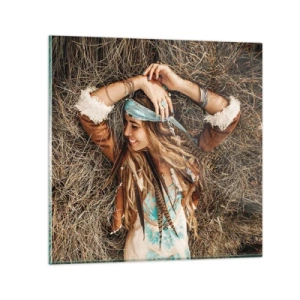 Tablou pe sticlă - În drum spre vara iubirii - 70x70 cm