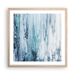 Poster în ramă de stejar deschis - Țurțuri de albastru - 50x50 cm