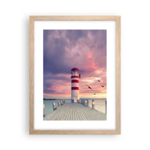 Poster în ramă de stejar deschis - Să ne întoarcem în port - 30x40 cm