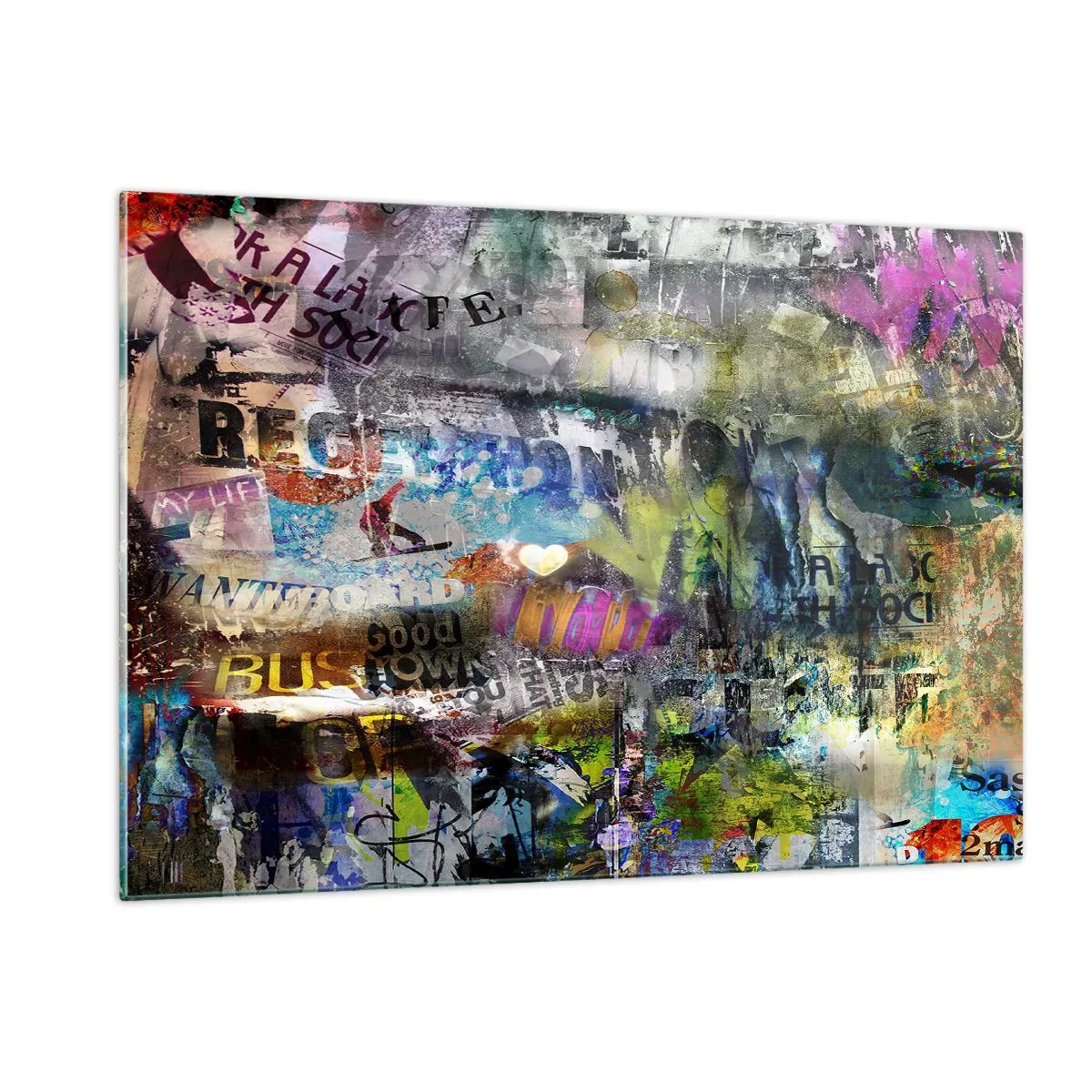 Tablou pe sticlă - Colaj de amintiri - 120x80 cm