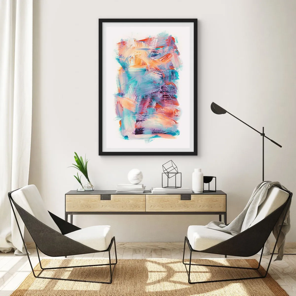 Poster în ramă neagră - O dezordine colorată - 61x91 cm