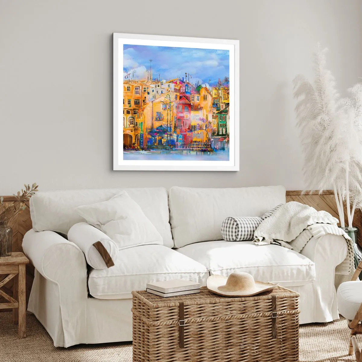 Poster în ramă albă - Suntem împreună - 30x30 cm