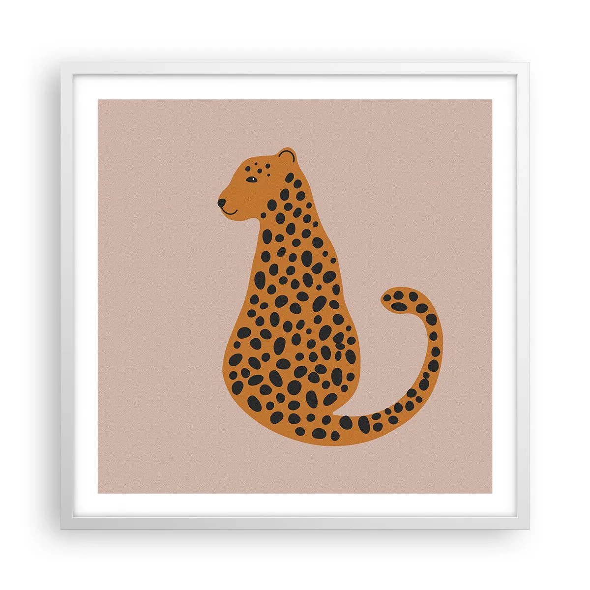 Poster în ramă albă - Modelul leopard este tot timpul la modă - 60x60 cm