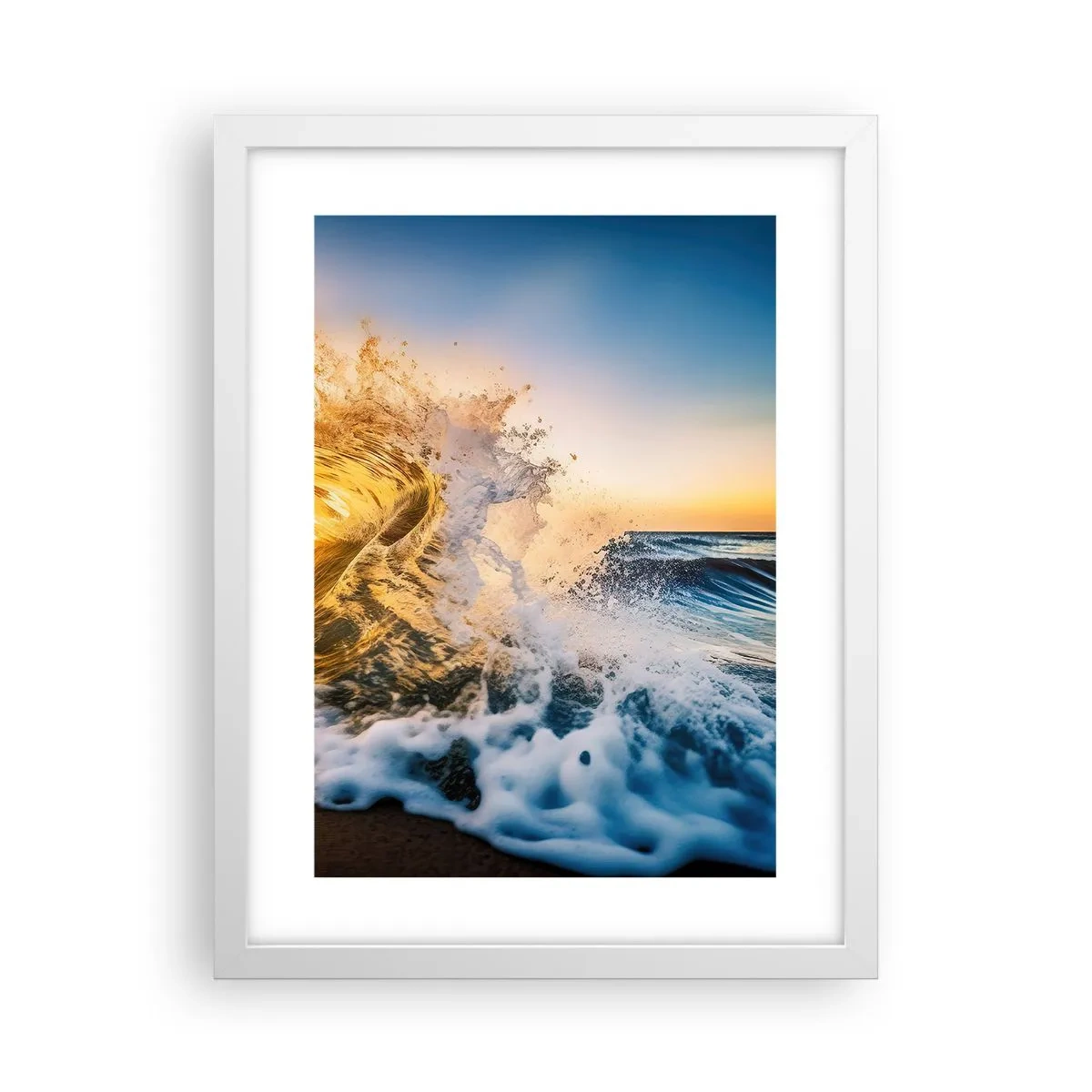 Poster în ramă albă - Joc în nisip - 30x40 cm