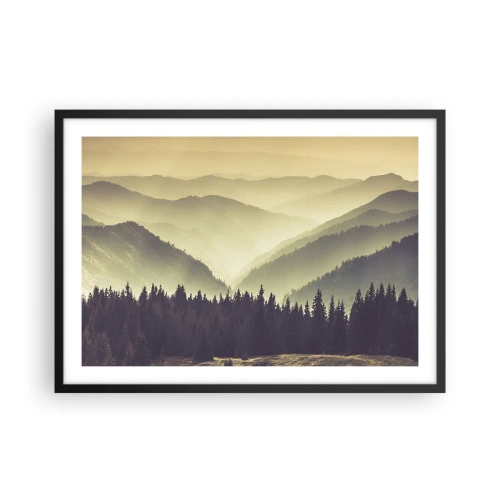 Poster în ramă neagră - Dincolo de munți... - 70x50 cm