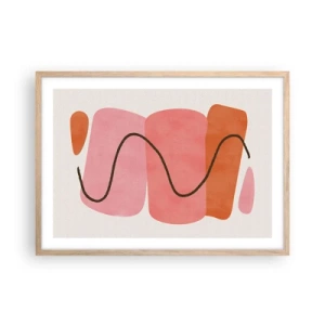 Poster în ramă de stejar deschis - Mișcarea blândă a formelor - 70x50 cm