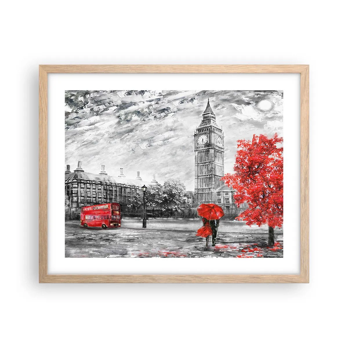 Poster în ramă de stejar deschis - O zi excitantă - 50x40 cm