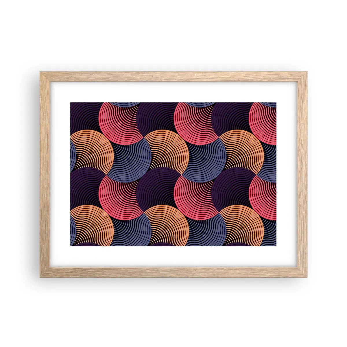 Poster în ramă de stejar deschis - Într-un ritm de cerc - 40x30 cm