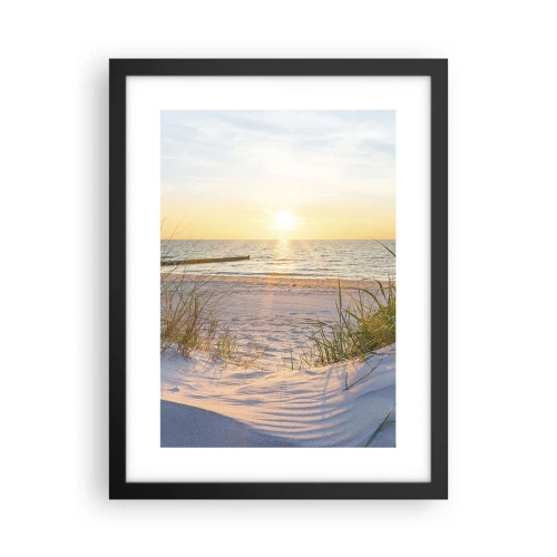 Poster în ramă neagră - Zumzet de mare, o plajă sălbatică printre ierburi... - 30x40 cm