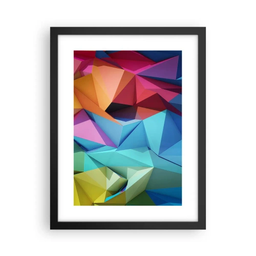 Poster în ramă neagră - Origami de curcubeu - 30x40 cm