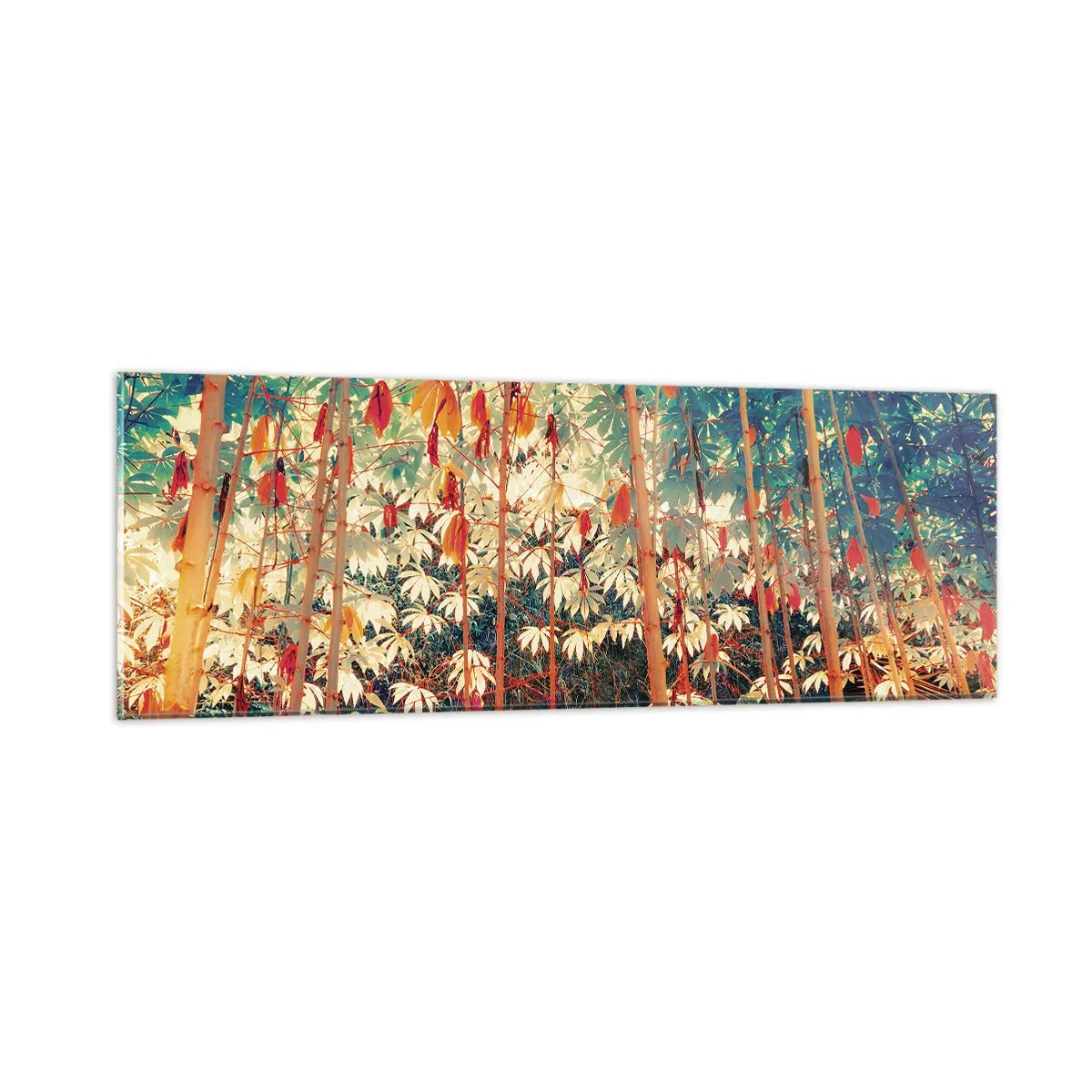 Tablou pe sticlă - Viața secretă a frunzelor - 90x30 cm