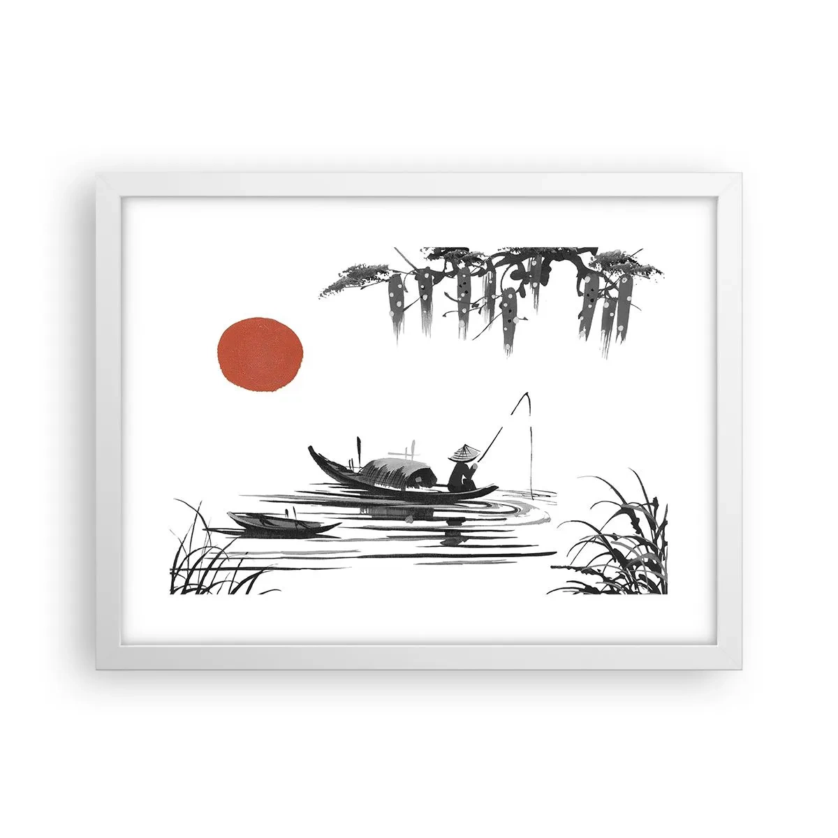 Poster în ramă albă - O după-amiază asiatică - 40x30 cm