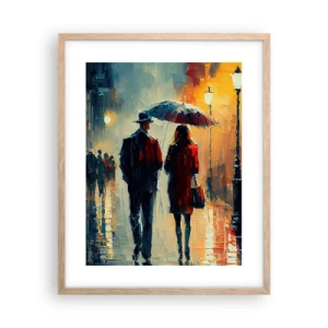 Poster în ramă de stejar deschis - Poveste de dragoste urbană - 40x50 cm