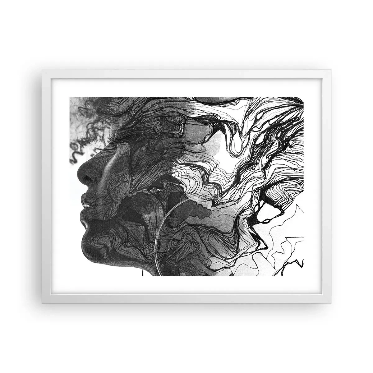 Poster în ramă albă - Încurcată în vise - 50x40 cm