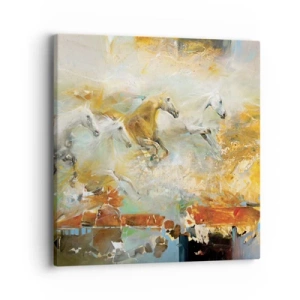 Tablou pe pânză - Galopând prin lumină - 40x40 cm