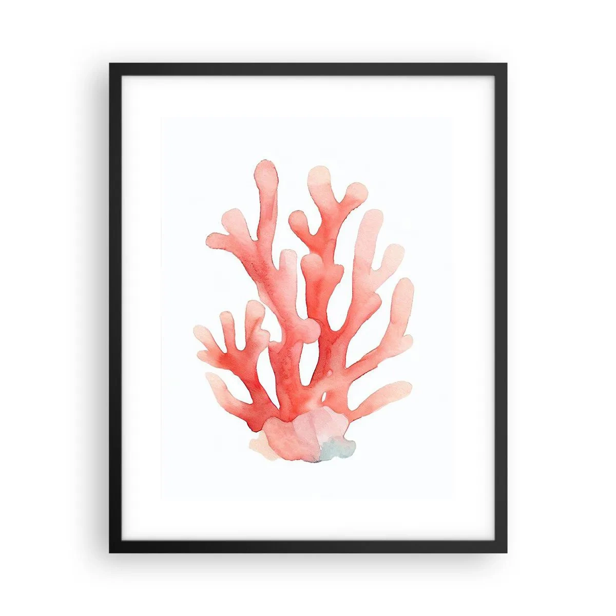 Poster în ramă neagră - Culoare de coral - 40x50 cm